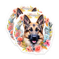 (2 Pack) German Shepherd Magnets - Floral Dog Art - Pet Parent Accessories - 5 Inches On Longest Side - Thick Durable Magnet - Made in USA - MAG26894