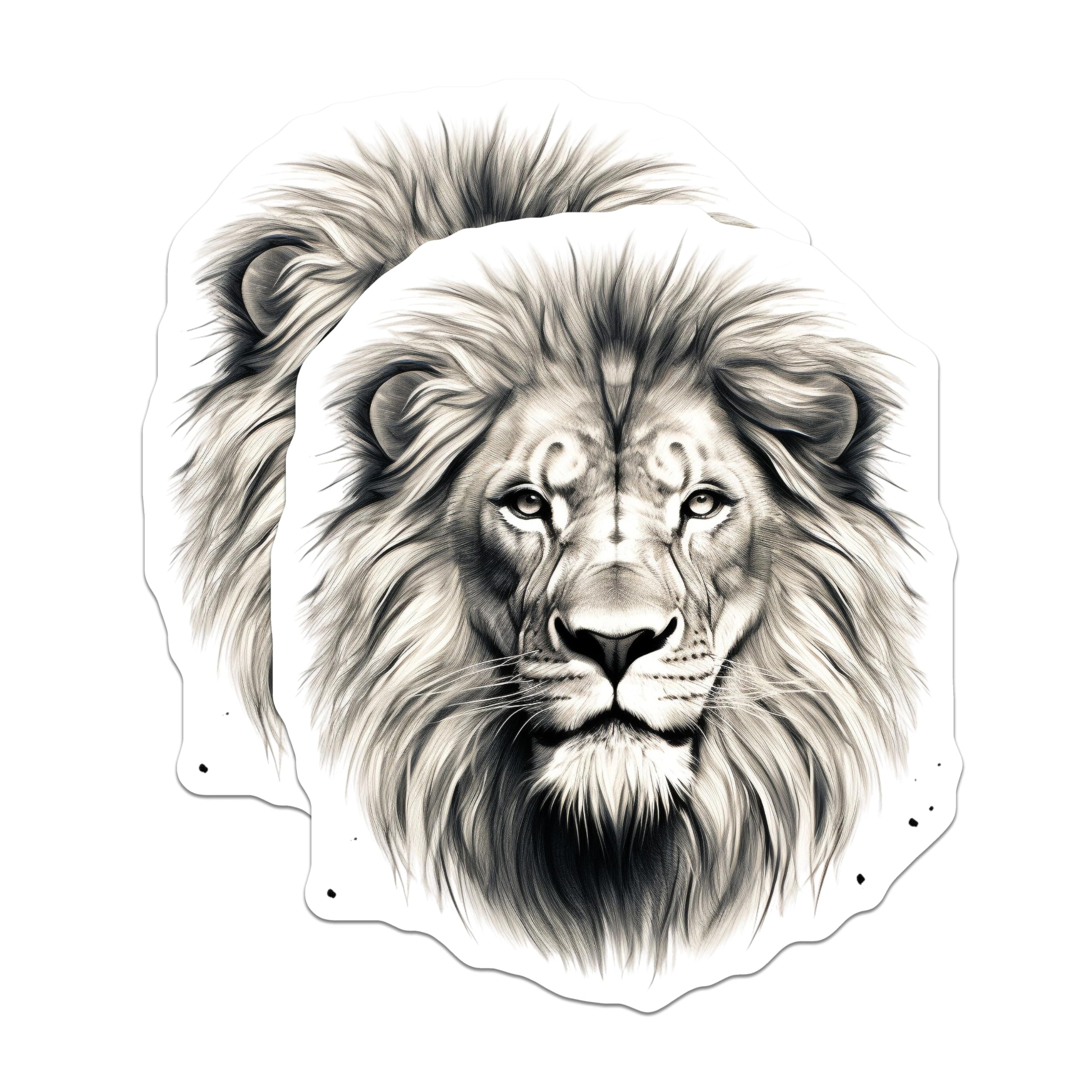 (2 Pack) Lion Face Magnets - Animal Art Decals - Decorative Fridge Magnets - 5" On Longest Side - Premium Magnet - for Cars, Refrigerators, Toolboxes, Lockers - Made in USA - MAG14858