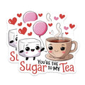 (2 Pack) Cute Sugar to My Tea Stickers - Adorable Drinking Themed Stickers - Romantic Food Stickers - 5" On Longest Side - Sticks to Smooth Flat Surfaces - Made in USA - BMCS5329