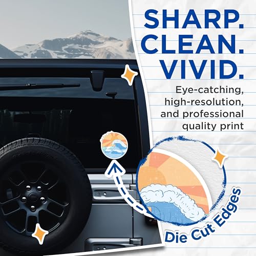 (2 Pack) Soul Full of Sunshine Stickers - Ocean Wave Sticker - Motivational Sun Sticker - 5" On Longest Side - Sticks to Smooth Flat Surfaces - Made in USA - BMCS6715