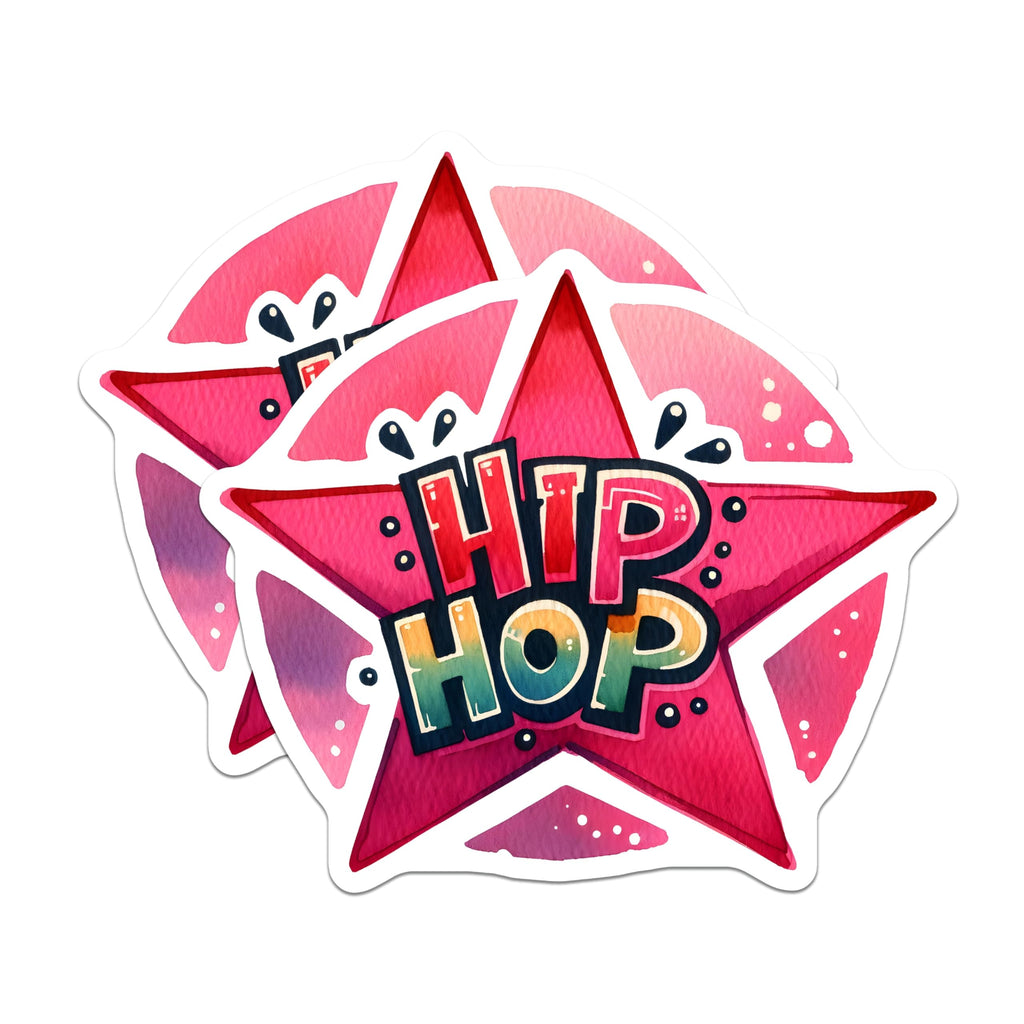 (2 Pack) Hip Hop Magnets - Star Design Magnet - Music Lover Refrigerator Magnets - 5" On Longest Side - Premium Magnet - for Cars, Refrigerators, Toolboxes, Lockers - Made in USA - MAG14352