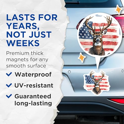 (2 Pack) Wildlife USA Magnet - 5" On Longest Side - Sticks to Smooth Flat Surfaces - Made in USA - MAG9829