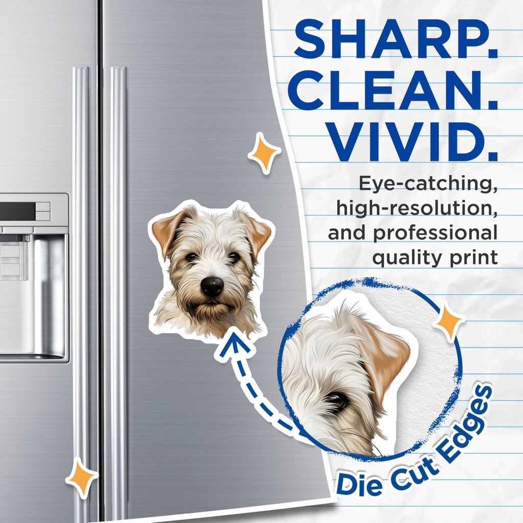 (2 Pack) Dog Lover Magnets - Terrier Dog Face - Pet Owner Present - Car Magnet Refrigerator Decor - Cute Animal Art - 5 Inches On Longest Side - Thick Durable Magnet - Made in USA - MAG27899