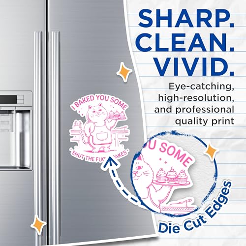 (2 Pack) I Baked You Some Shut The Cupcakes Magnets - Cute Cat Kitchen Magnets - Funny Cat Baking Magnets- 5" On Longest Side - for Fridges, Toolboxes, Cars - Made in USA - MAG3025