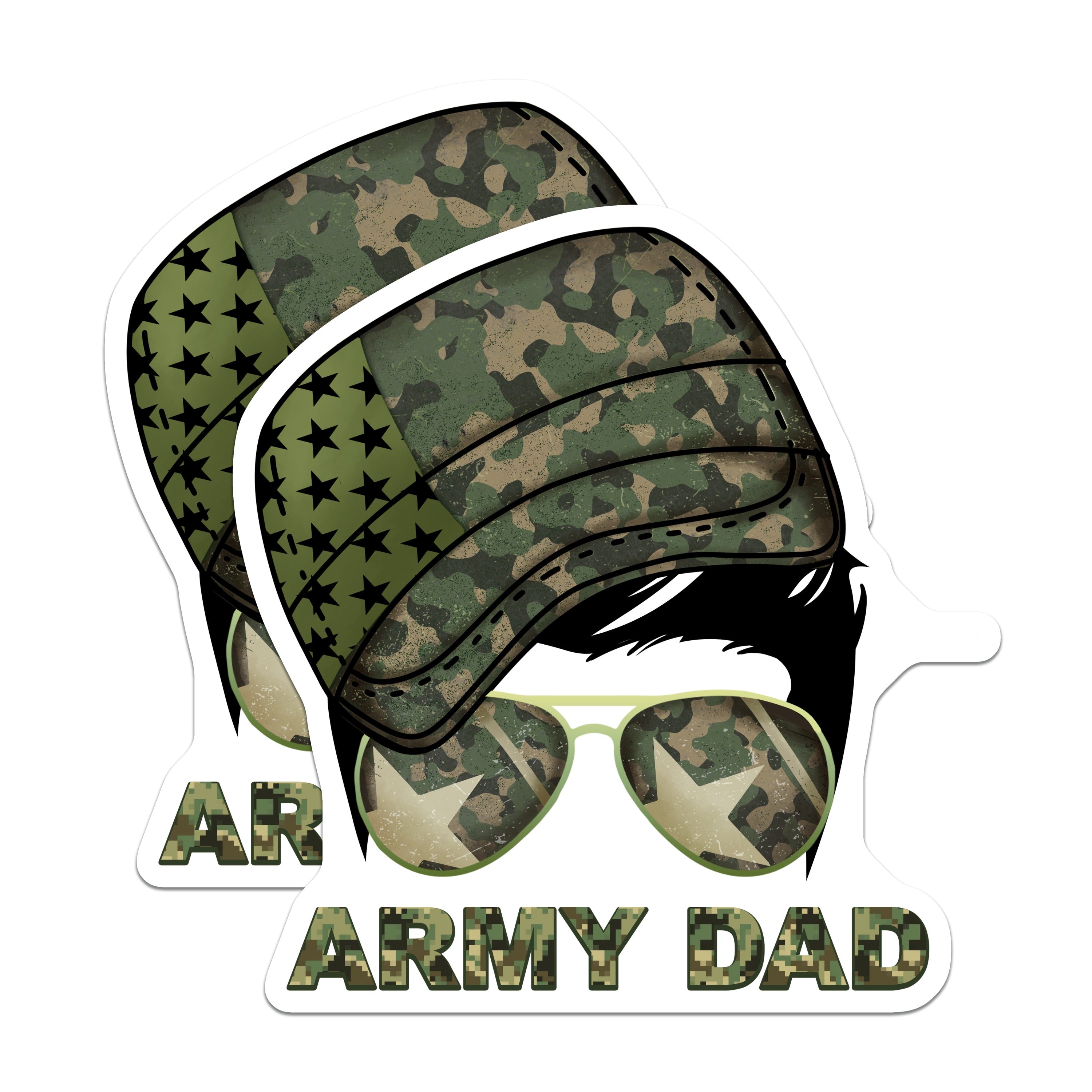 (2 Pack) Army Dad Magnets - Military Appreciation - Patriotic Refrigerator Decor - 5 Inches On Longest Side - Thick Durable Magnet - Made in USA - MAG36996
