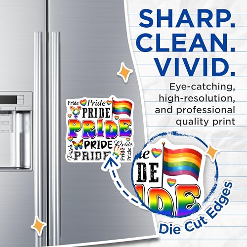 (2 Pack) Pride Rainbow Magnets - 5" On Longest Side - for Cars, Fridges, Toolboxes - Made in USA - MAG8257