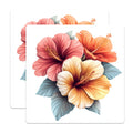 (2 Pack) Tropical Hibiscus Magnets - Floral Refrigerator Decor - Summer Kitchen Art - 5 Inches On Longest Side - Thick Durable Magnet - Made in USA - MAG29875