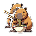 (2 Pack) Funny Capybara Art Magnet - Kitchen Decor - 5" On Longest Side - Sticks to Smooth Flat Surfaces - Made in USA - MAG9903