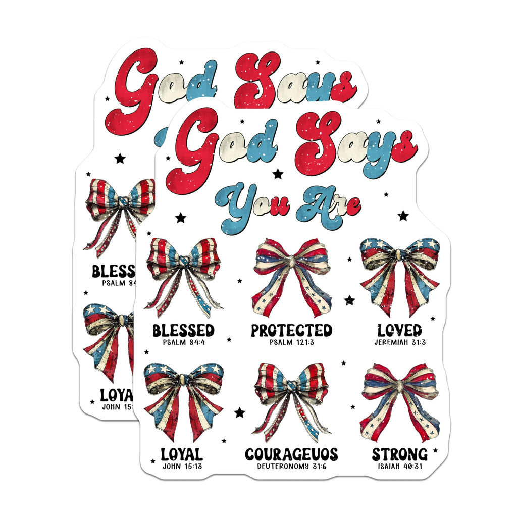 (2 Pack) Christian Magnets - God Says You are - Inspirational Scripture Decor - 5 Inches On Longest Side - Thick Durable Magnet - Made in USA - MAG25318