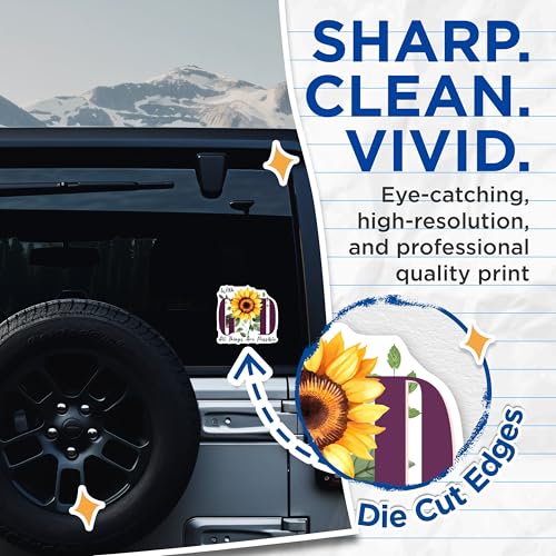 (2 Pack) with God All Things are Possible Stickers - Inspirational Sunflower Decal - 5" On Longest Side - Sticks to Smooth Flat Surfaces - Made in USA - BMCS8580 - BMCS8580