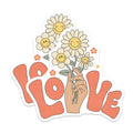 (2 Pack) Retro Love Flower Magnets - 70s Decor Fridge Magnet - Groovy Cute Daisy Magnets - 5" On Longest Side - Premium Magnet - for Cars, Refrigerators, Toolboxes, Lockers - Made in USA - MAG14357