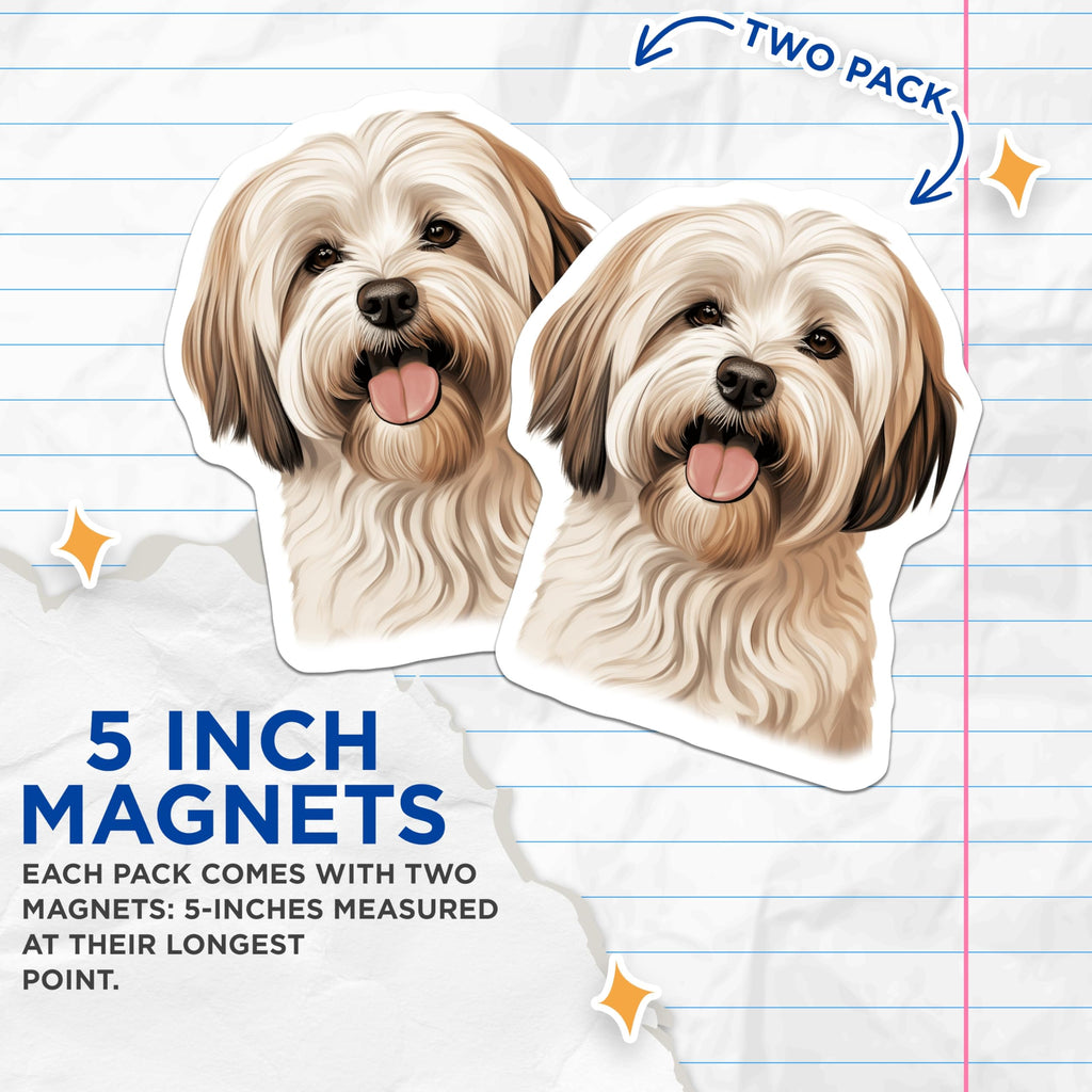 (2 Pack) Shih Tzu Dog Magnets - Pet Lover Refrigerator Decor - Cute Animal Art Home Accent - 5 Inches On Longest Side - Thick Durable Magnet - Made in USA - MAG28625