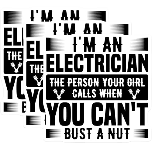 (3 Pack) Electrician Decals - Funny Electrician Sayings - Electrician Humor Gift - 3 Inches On Longest Side - Easy Peel & Apply - Made in USA - 3MCS4525