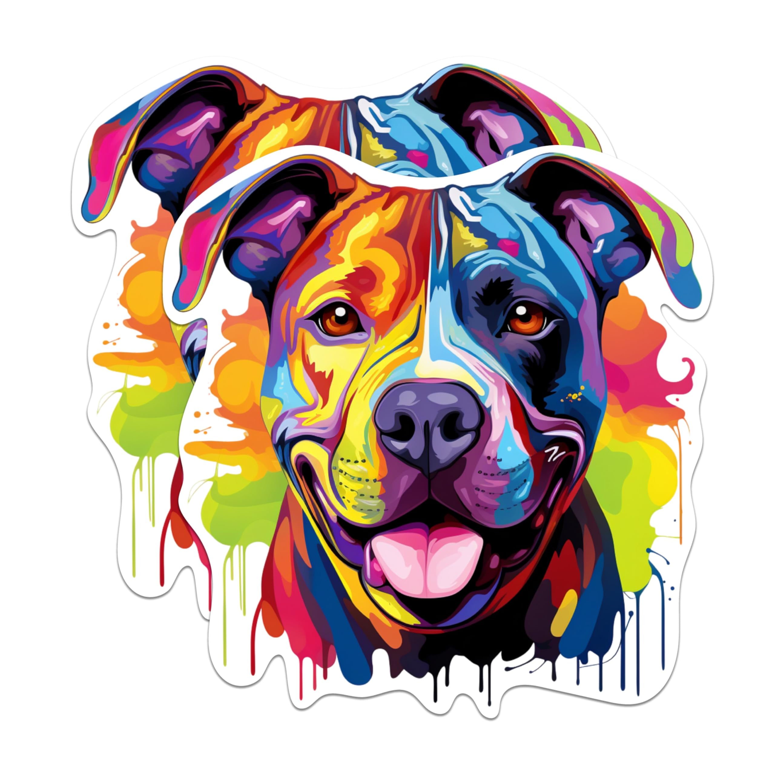 (2 Pack) American Staffordshire Terrier Dog Magnets - 5 Inches On Longest Side - Choose from Over 100 Dog Breeds - for Cars, Refrigerators, Toolboxes - Made in USA - MAG1754