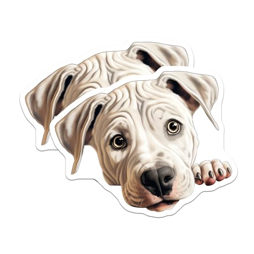 (2 Pack) Cute Dog Face Stickers - Adorable Puppy - Pet Lover Decor - 5" On Longest Side - Sticks to Smooth Flat Surfaces - Made in USA - BMCS9969