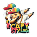 (2 Pack) Capybara Cool Stickers - Trendy Capy Styles Stickers - Fun Animal Graphic - 5" On Longest Side - Sticks to Any Smooth Flat Surface - Made in USA - BMCS2661