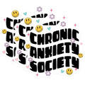 (3 Pack) Chronic Anxiety Society Decals - Mental Health Awareness - Laptop Decals - 3 Inches On Longest Side - Easy Peel & Apply - Made in USA - 3MCS6443