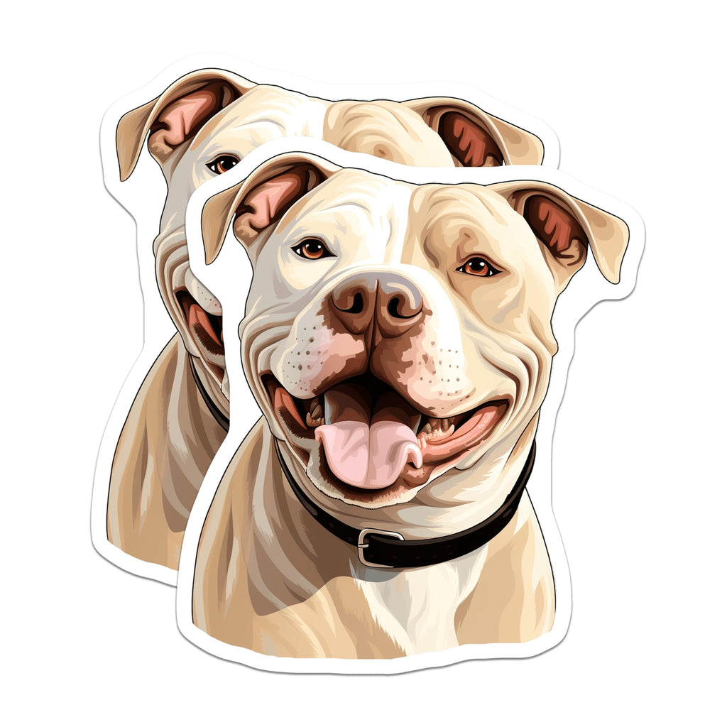 (2 Pack) Pitbull Dog Magnets - Happy Pit Bull Art - Dog Mom Refrigerator Decor - 5 Inches On Longest Side - Thick Durable Magnet - Made in USA - MAG26247
