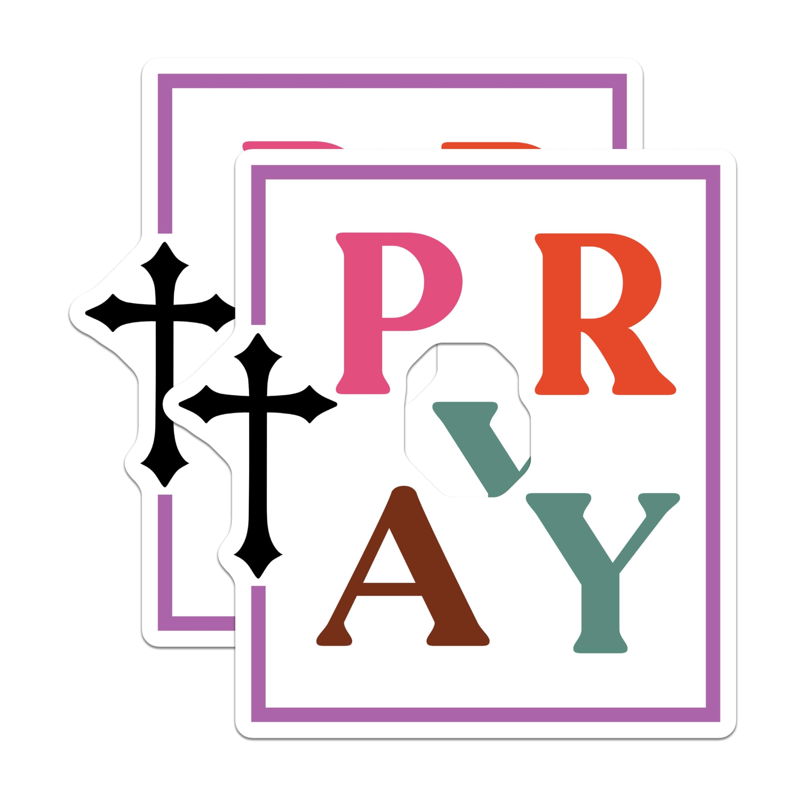 (2 Pack) Pray Christian Magnets - Faith Based Decor - Inspirational Spiritual Reminders - Religious Kitchen Magnet - 5 Inches On Longest Side - Thick Durable Magnet - Made in USA - MAG29871