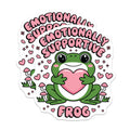(2 Pack) Emotional Support Frog Stickers - Cute Frog - Funny Stickers- 5" On Longest Side - Sticks to Smooth Flat Surfaces - Made in USA - BMCS16563