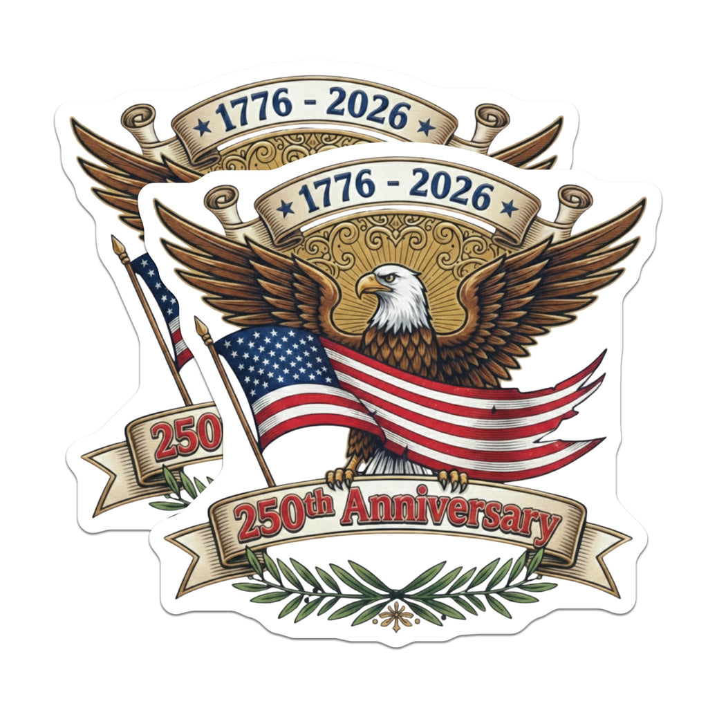 (2 Pack) 250th Anniversary Magnets - American Eagle Flag - Patriotic USA Decor - 5 Inches On Longest Side - Thick Durable Magnet - Made in USA - MAG24272