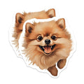 (2 Pack) Cute Pomeranian Fridge Decor Magnet - Puppy Kitchen Accessories - 5" On Longest Side - Sticks to Smooth Flat Surfaces - Made in USA - MAG10253