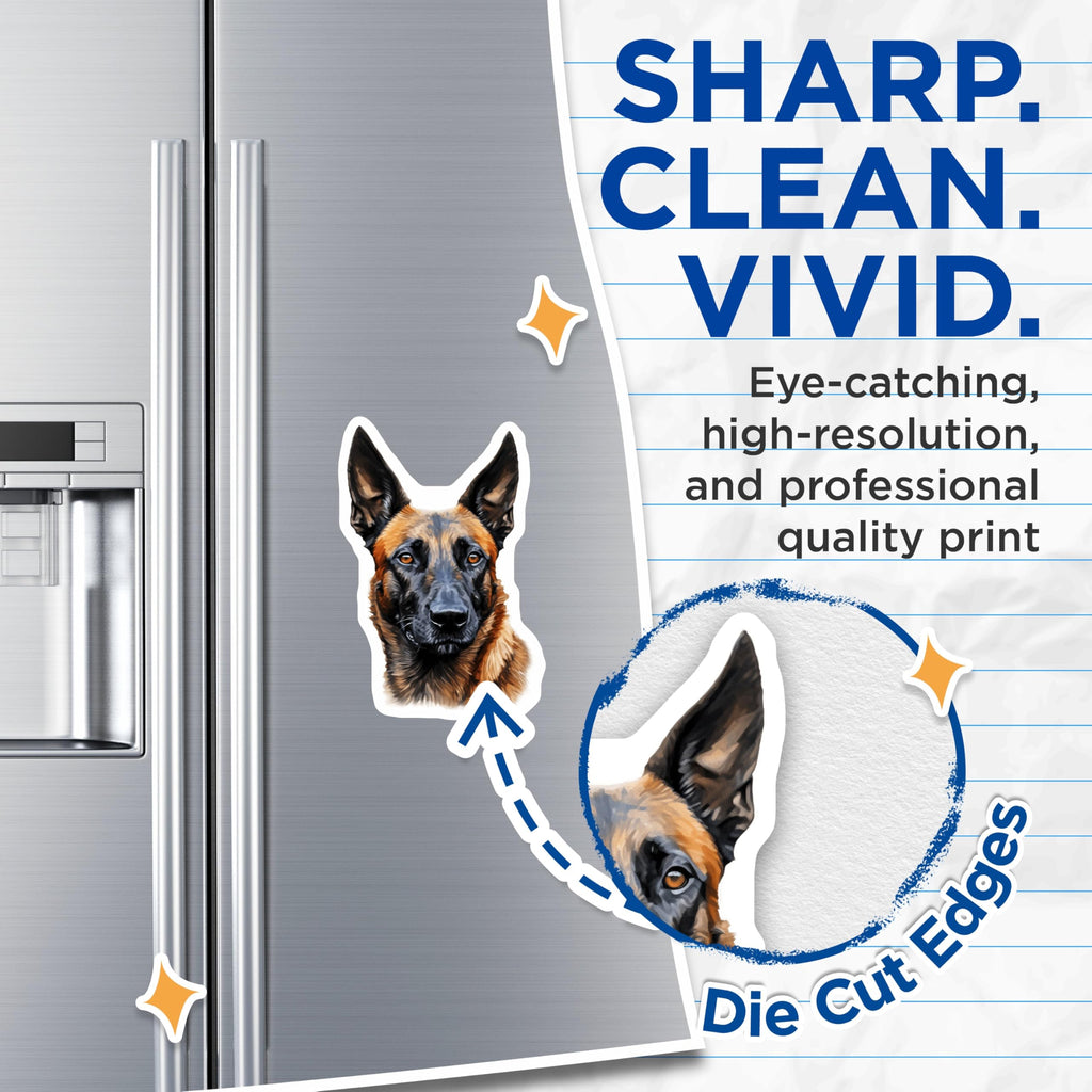 (2 Pack) German Shepherd Magnets - Dog Lover Decor - Pet Parent Present - 5 Inches On Longest Side - Thick Durable Magnet - Made in USA - MAG26350