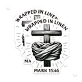 (2 Pack) Christian Cross Magnets - Wrapped in Linen Mark 15:46 - Religious Scripture Faith Decor - 5 Inches On Longest Side - Thick Durable Magnet - Made in USA - MAG23983