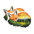 (2 Pack) Fox Magnets - Sleeping Fox - Forest Scene - Fridge Magnet - 5" On Longest Side - Premium Magnet - for Cars, Refrigerators, Toolboxes, Lockers - Made in USA - MAG14714
