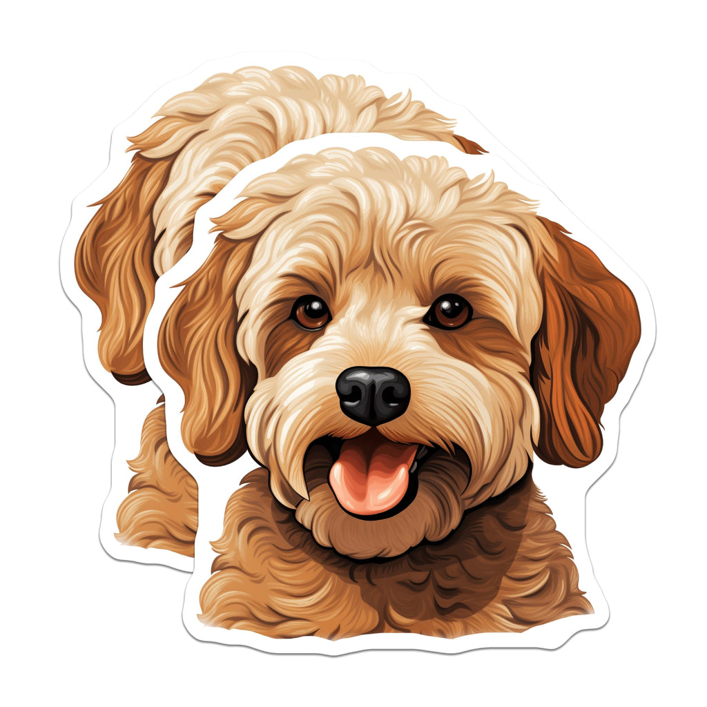 (2 Pack) Goldendoodle Magnets - Cute Dog Lover Pet Refrigerator Decor - Animal Fan Kitchen Accessories - 5 Inches On Longest Side - Thick Durable Magnet - Made in USA - MAG25761