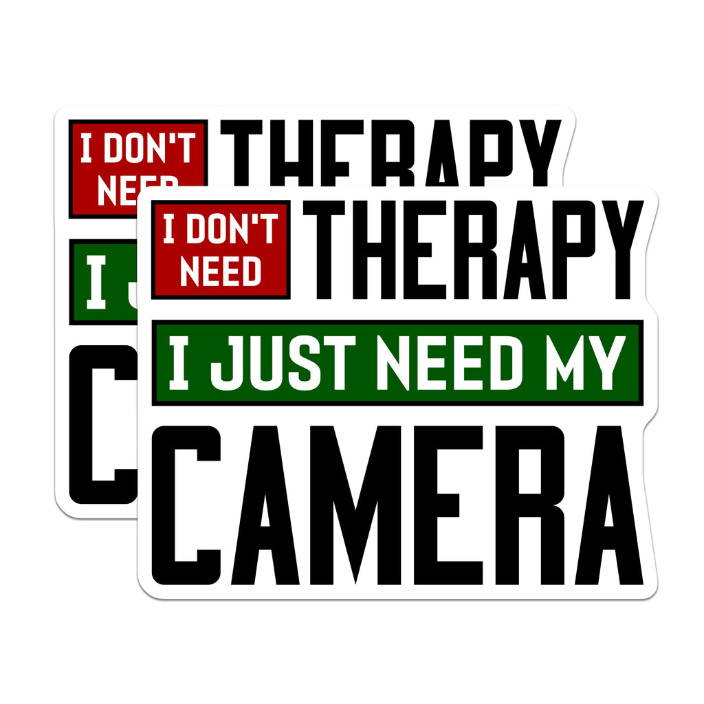 (2 Pack) Camera Therapy Magnets - Funny Photography Enthusiast Quote Fridge Decor - Hobbyist Statement Accessory - 5 Inches On Longest Side - Thick Durable Magnet - Made in USA - MAG37635