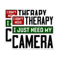 (2 Pack) Camera Therapy Magnets - Funny Photography Enthusiast Quote Fridge Decor - Hobbyist Statement Accessory - 5 Inches On Longest Side - Thick Durable Magnet - Made in USA - MAG37635