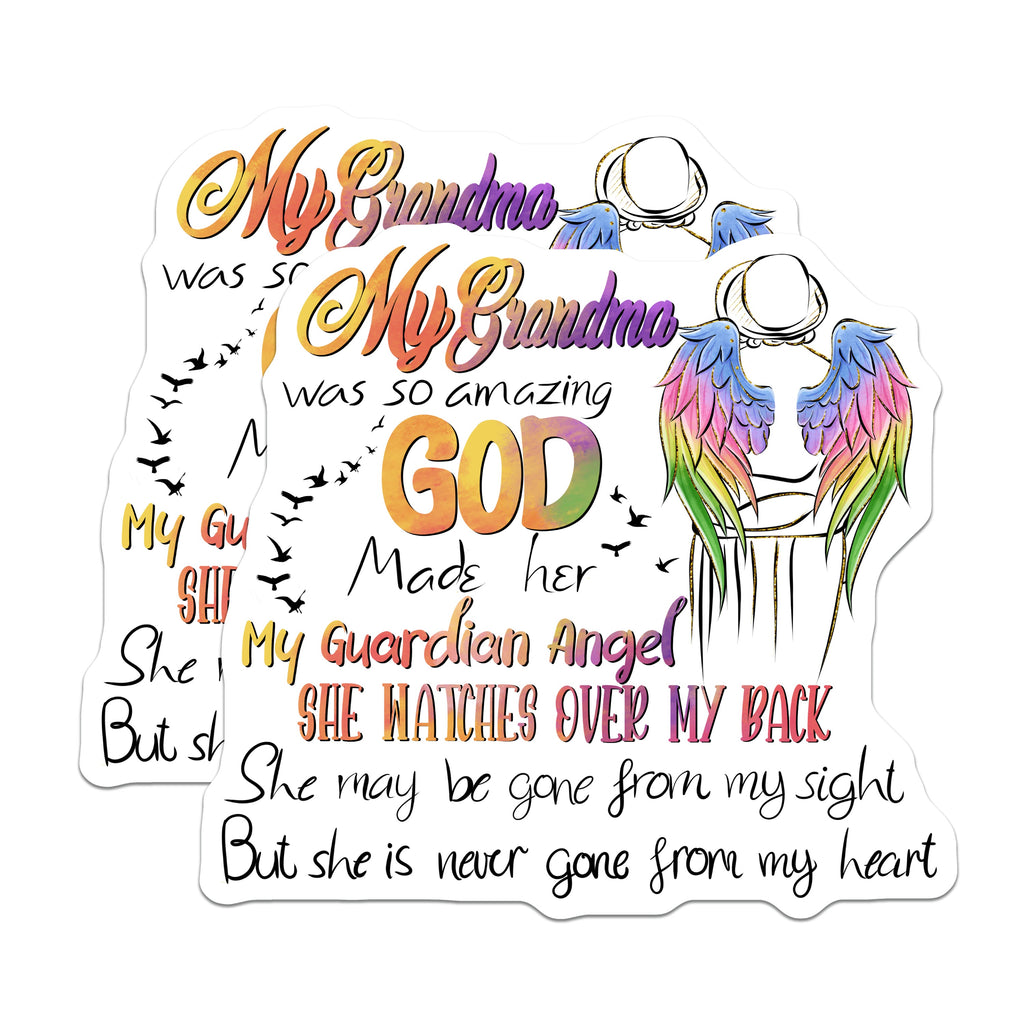 (2 Pack) Grandma Guardian Angel Magnets - Memorial Remembrance - Always in My Heart Loved One - 5 Inches On Longest Side - Thick Durable Magnet - Made in USA - MAG37340
