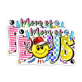 (2 Pack) Mom of Boys Magnets - Retro Smiley Face Decor - Groovy Peace Sign Mama - Colorful Boy Mom Pride Decal - 5 Inches On Longest Side - Thick Durable Magnet - Made in USA - MAG24313