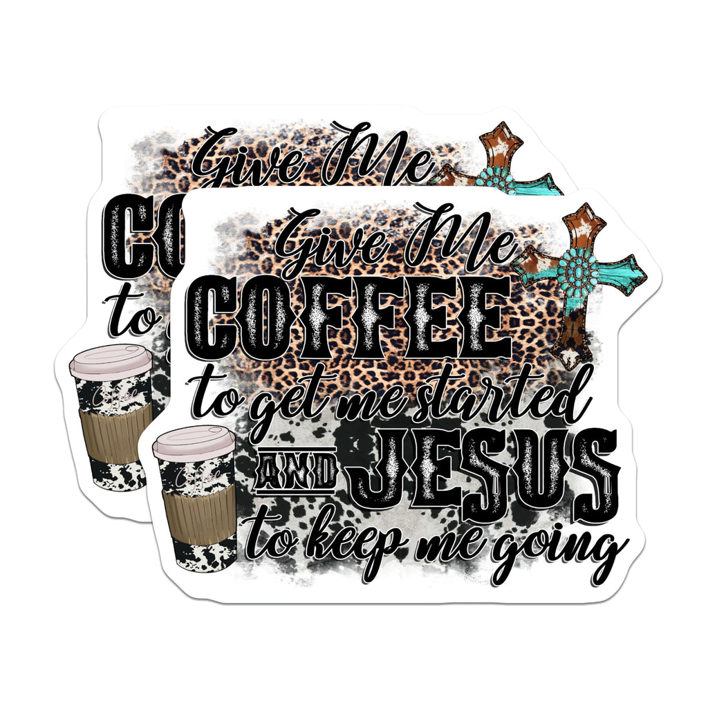 (2 Pack) Coffee Jesus Magnets - Western Faith Kitchen Decor - Christian Cowgirl Refrigerator Accessory - 5 Inches On Longest Side - Thick Durable Magnet - Made in USA - MAG26334