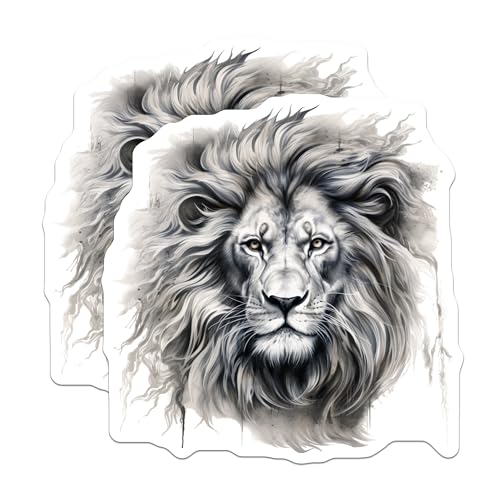 (2 Pack) Lion Art Magnets - White Lion - Animal Magnets - Wildlife - 5" On Longest Side - for Cars, Fridges, Toolboxes - Made in USA - MAG4263