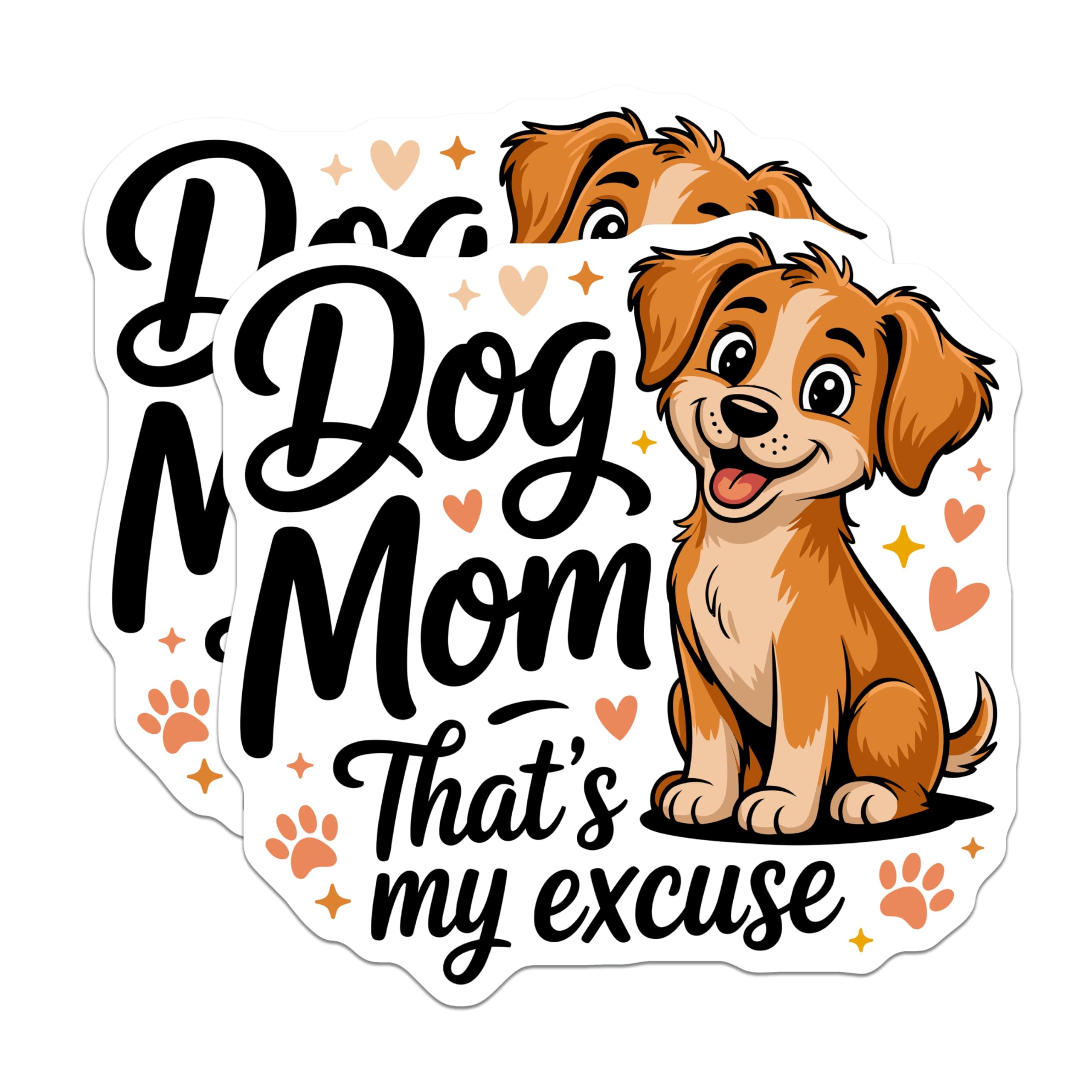 (2 Pack) Dog Mom Magnets - Cute Puppy Decor - Funny Pet Lover Gift Idea - 5 Inches On Longest Side - Thick Durable Magnet - Made in USA - MAG23689