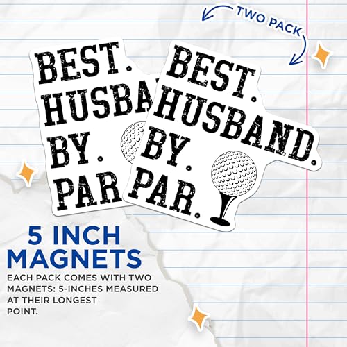 (2 Pack) Best Husband by Par Magnets - Golf Lover Gift - Father's Day Magnet - Husband - 5" On Longest Side - for Cars, Fridges, Toolboxes - Made in USA - MAG4247