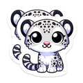 (2 Pack) Cute Snow Leopard Magnets - Kawaii Animal Decor - Fridge Locker Accessory for Kids Teens - 5 Inches On Longest Side - Thick Durable Magnet - Made in USA - MAG36810
