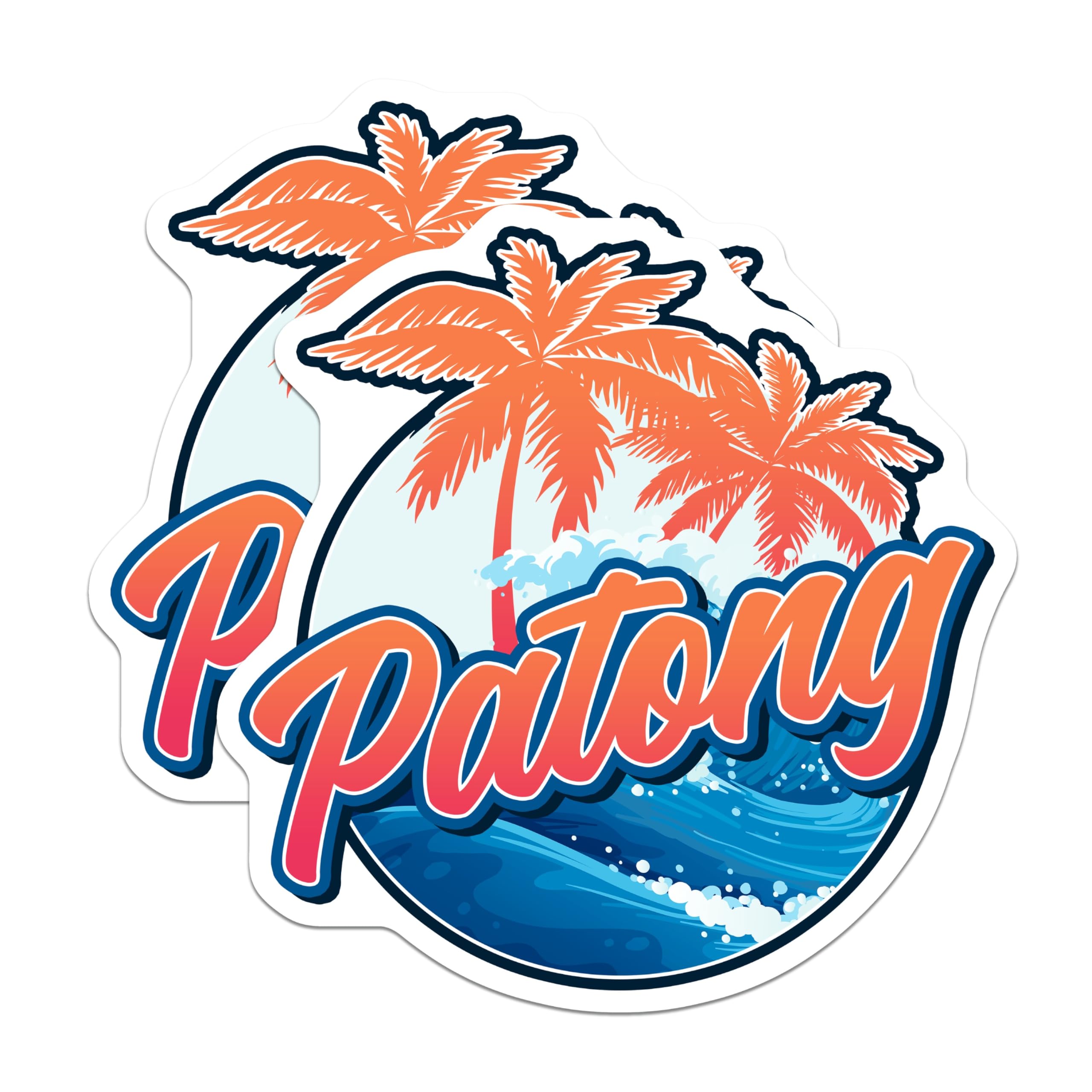 (2 Pack) Patong Thailand Magnets - Beach Vacation Souvenir - Travel Fridge Magnets - 5" On Longest Side - Premium Magnet - for Cars, Refrigerators, Toolboxes, Lockers - Made in USA - MAG18261