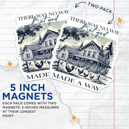 (2 Pack) Country Farmhouse Magnets - Inspirational Quote - Rustic Home Decor - 5" On Longest Side - for Cars, Fridges, Toolboxes - Made in USA - MAG6578