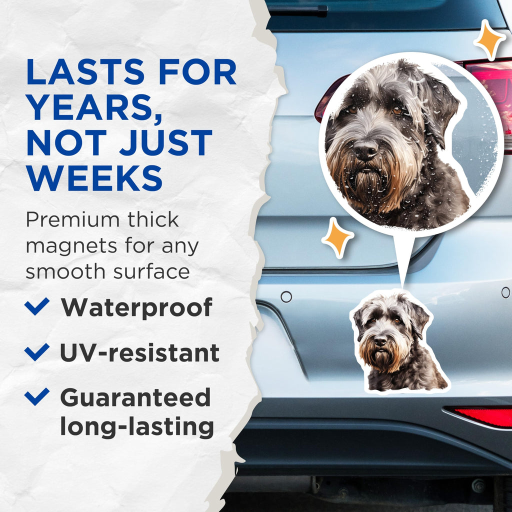 (2 Pack) Schnauzer Dog Magnets - Pet Lover Decor - Dog Mom Dad Accessories - Terrier Breed Art Refrigerator Magnets - 5 Inches On Longest Side - Thick Durable Magnet - Made in USA - MAG29210