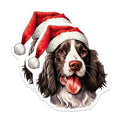 (2 Pack) Christmas Springer Spaniel Magnets - Holiday Dog Refrigerator - Festive Pet Illustration - 5 Inches On Longest Side - Thick Durable Magnet - Made in USA - MAG26742