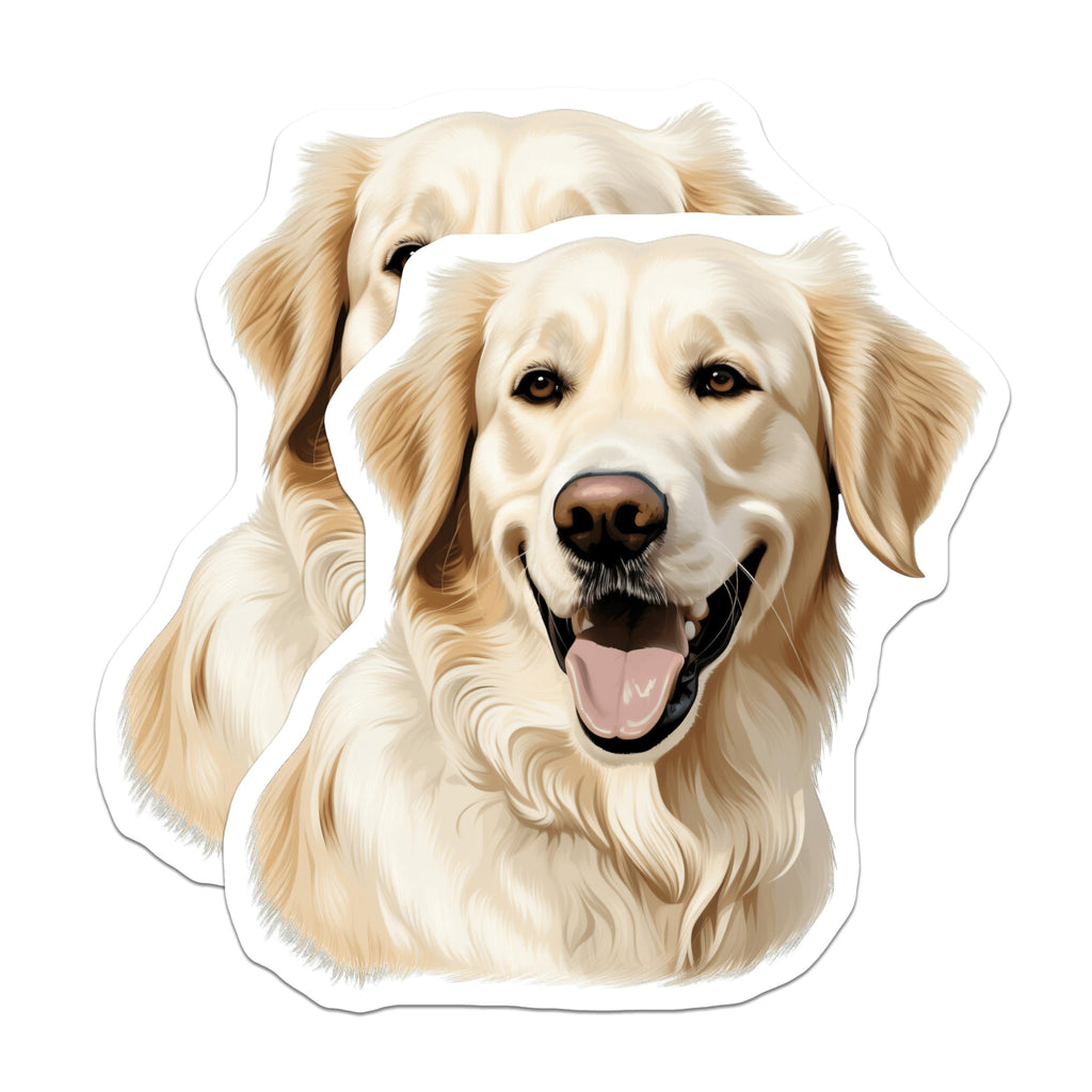 (2 Pack) Golden Retriever Magnets - Dog Lover Decor - Pet Parent Accessories - 5 Inches On Longest Side - Thick Durable Magnet - Made in USA - MAG29528