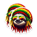 (2 Pack) Sloth Reggae Stickers - Rasta Sloth Vinyl Stickers - Cool Sloth with Sunglasses Stickers - 5" On Longest Side - Sticks to Smooth Flat Surfaces - Made in USA - BMCS4386