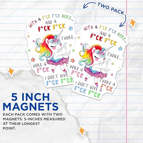 (2 Pack) Unicorn Magnets - 5" On Longest Side - for Cars, Fridges, Toolboxes - Made in USA - MAG7799