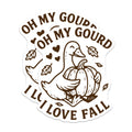(2 Pack) Oh My Gourd I Love Fall Magnets - Cute Duck Pumpkin Autumn Decor - Thanksgiving Kitchen Fridge Art - Seasonal Farmhouse Item - 5" - Durable Magnet - Made in USA - MAG37092