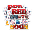 (2 Pack) Red White Boom Magnets - Patriotic Decor - Fourth of July Celebration - Americana USA Pride - 5 Inches On Longest Side - Thick Durable Magnet - Made in USA - MAG39998