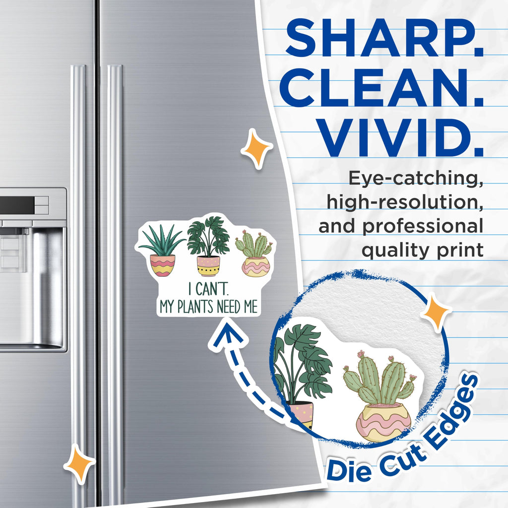 (2 Pack) Plant Lover Magnets - House Plants Decor - Funny Gardening Gift for Plant Moms - 5" On Longest Side - Premium Magnet - for Cars, Refrigerators, Toolboxes, Lockers - Made in USA - MAG18534