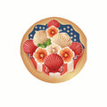 (3 Pack) Seashell Floral Decals - Patriotic American Flag Decal - Laptop Decals - 3 Inches On Longest Side - Easy Peel & Apply - Made in USA - 3MCS7751